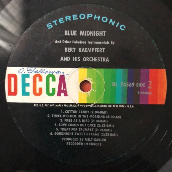 Bert Kaempfert Blue Midnight Vinyl Lp '64 - Picture 4 of 8